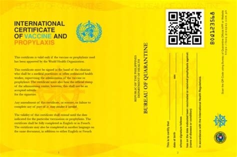 yellow card bureau of quarantine online appointment|INTERNATIONAL CERTIFICATE OF VACCINATION .